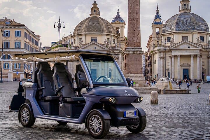 Private Rome Golf Cart Tour with Wine Tasting and Hotel Pickup