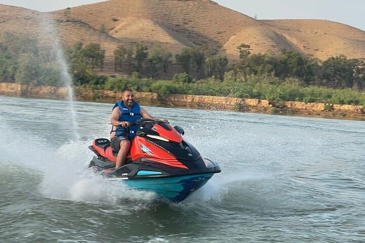 Marrakech Sunset Jet Ski to Agafay Camel Ride and Fire Dinner Show