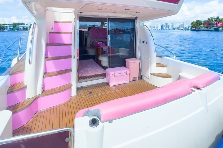 Pink Miami Yacht Rental: Private 48–50ft Luxury Charter in Biscayne Bay (3–6 hrs) photo 5