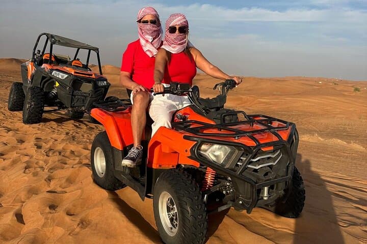 Dubai Lehbab Desert Safari: Quad Biking, Camel Ride & BBQ Dinner at Red Dunes
